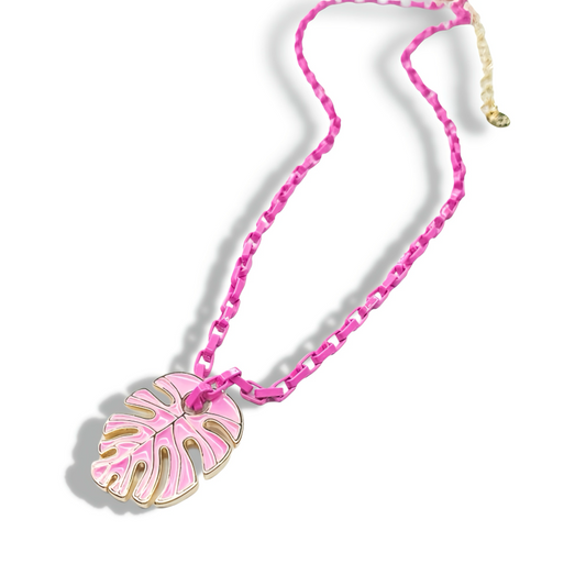 Pink Palm Necklace