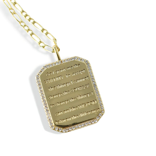 God Grant me Serenity Necklace Gold N13