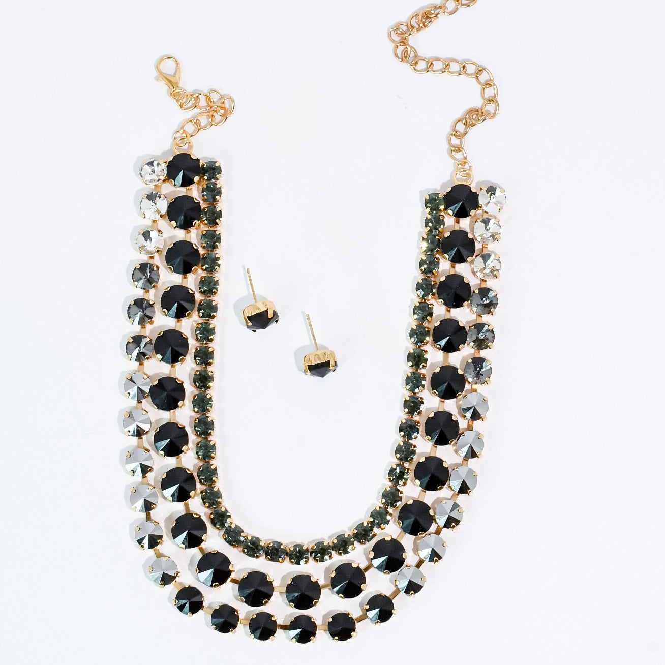 Black tree strand Crystal Jewelry Set