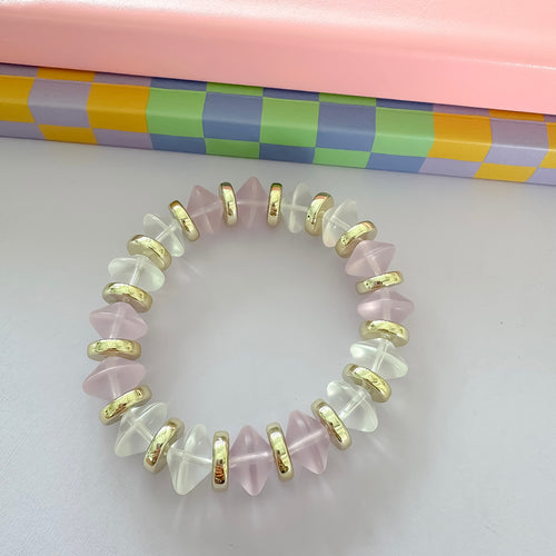 Frosted Blush Beaded Bracelet