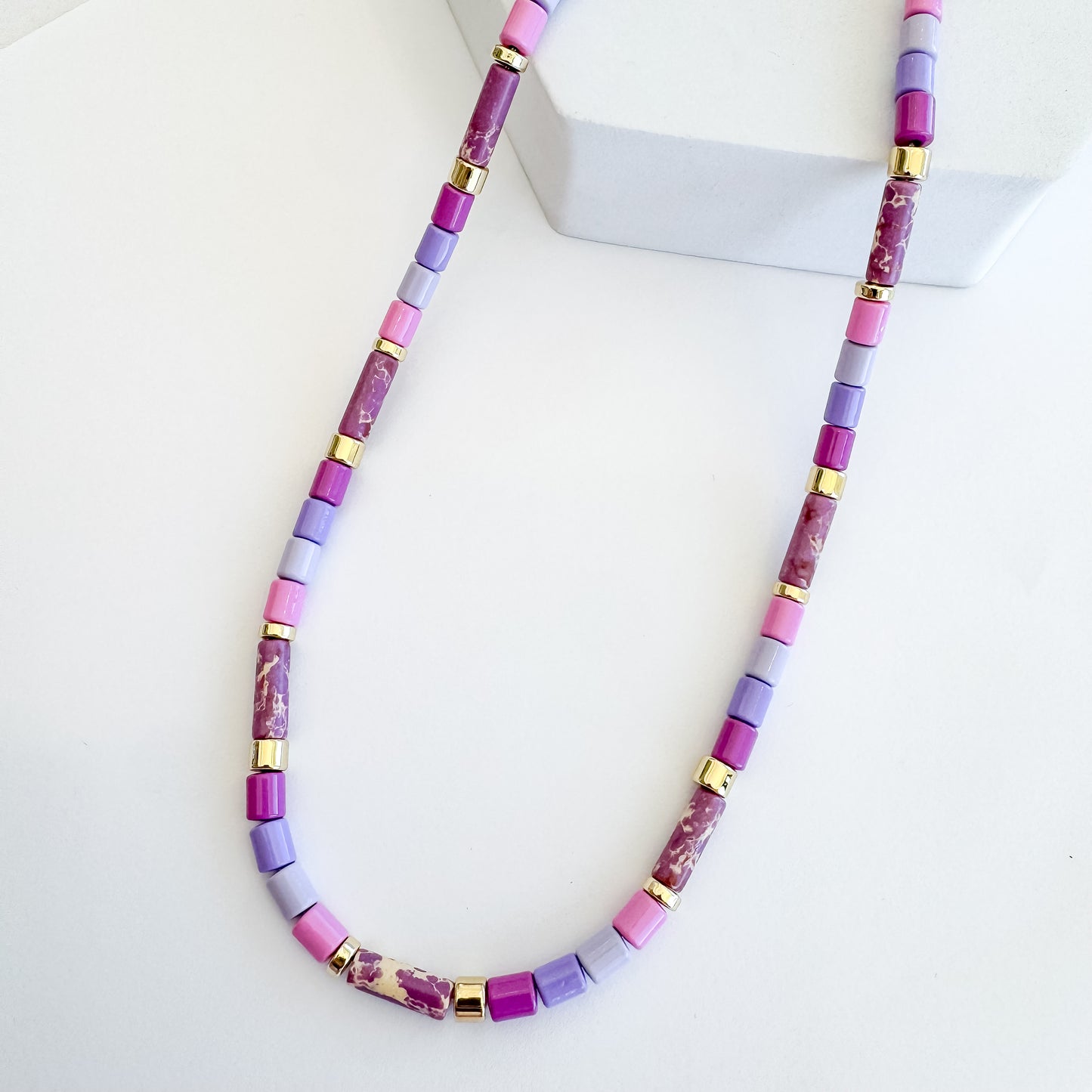 Purple tile Necklace