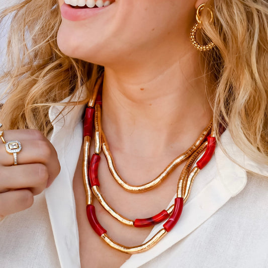 Imperial Red Layered Necklace