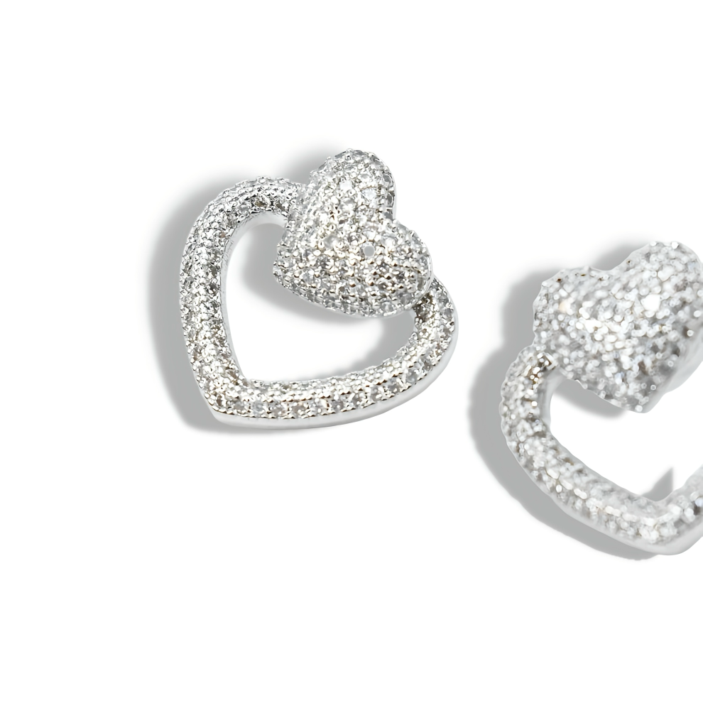 Open Heart Silver Stud