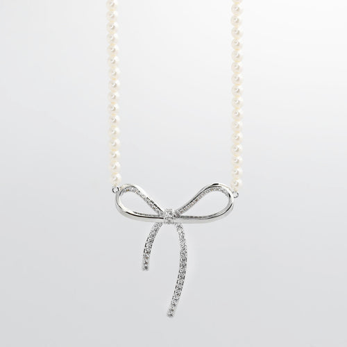 Bow Tie Silver Necklace k5