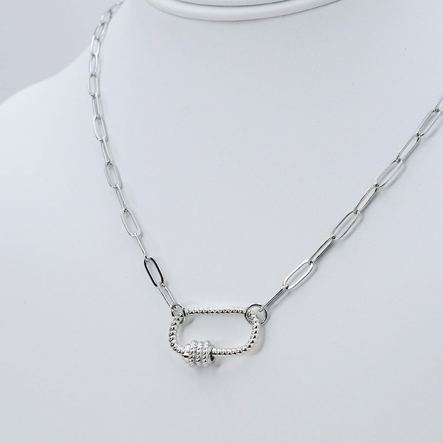 Clip Charm Silver Necklace