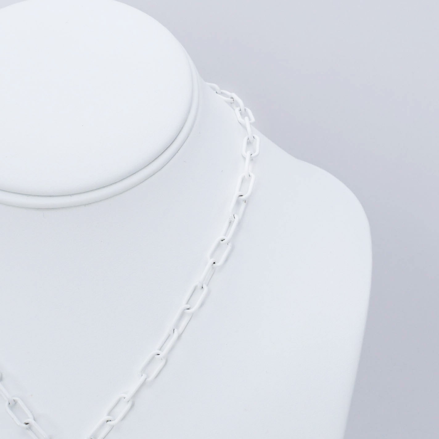 Crystal Heart White Link Necklace N2