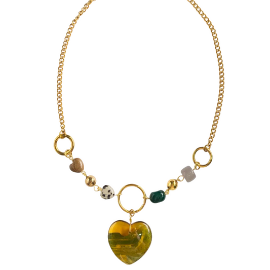 Golden Meadow Heart Necklace