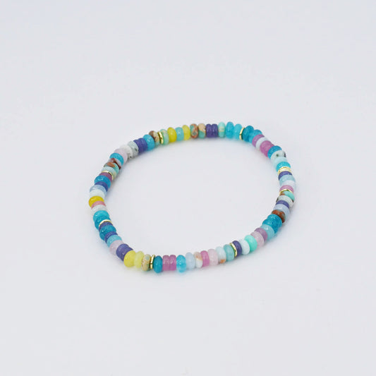 Dainty Aquamarine Beaded Bracelet