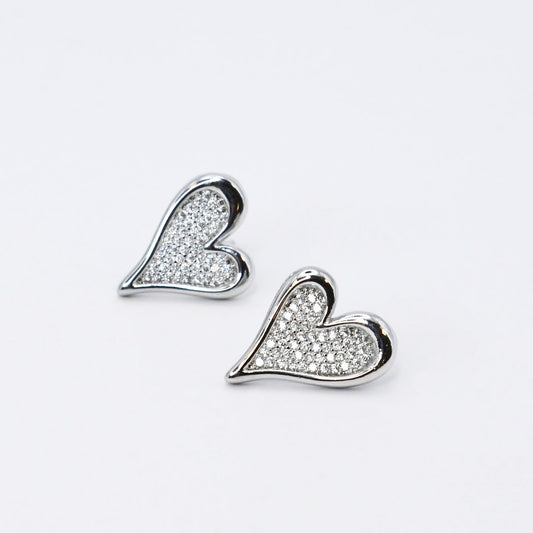 Dainty Heart Stud Silver