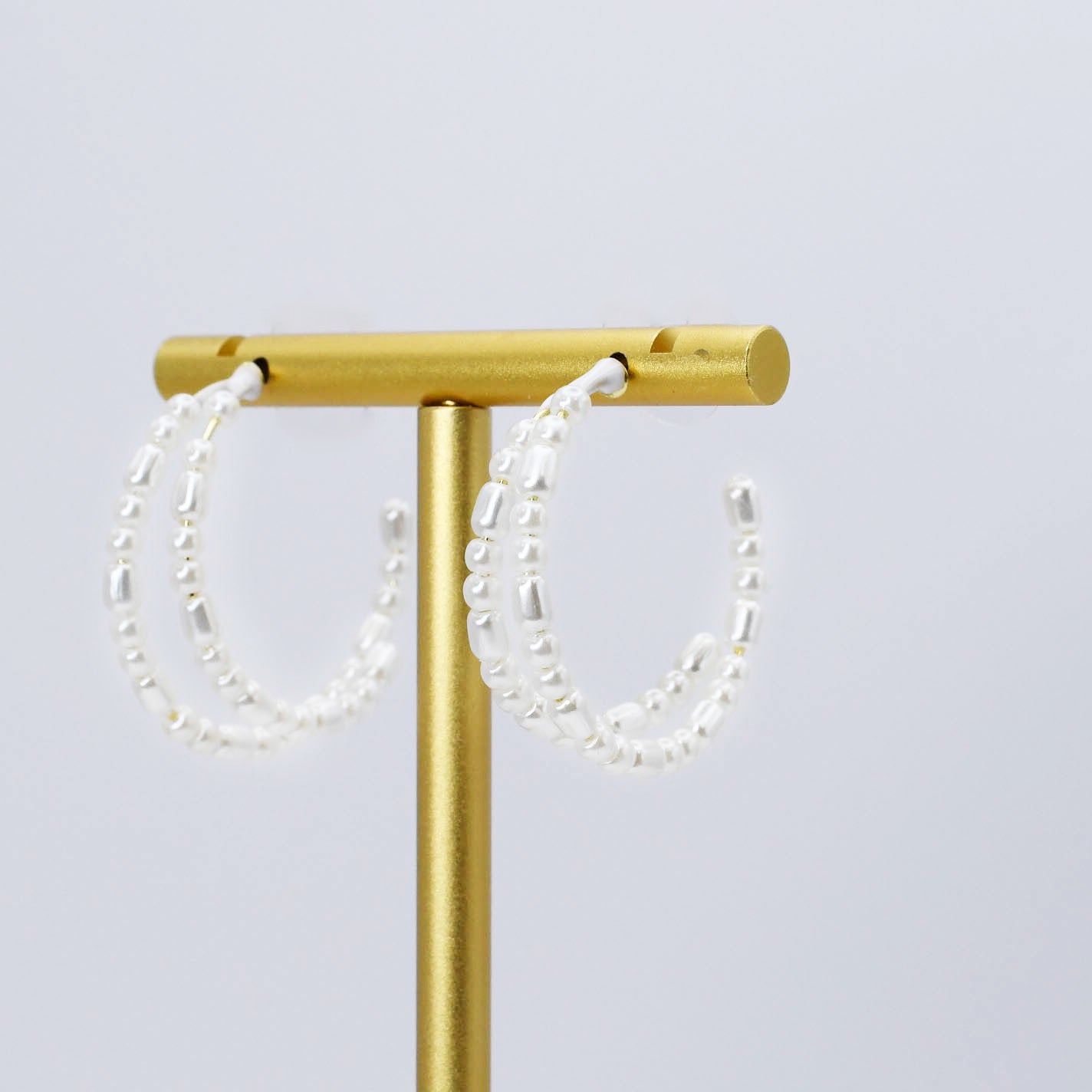 Double Halo Pearls Hoop