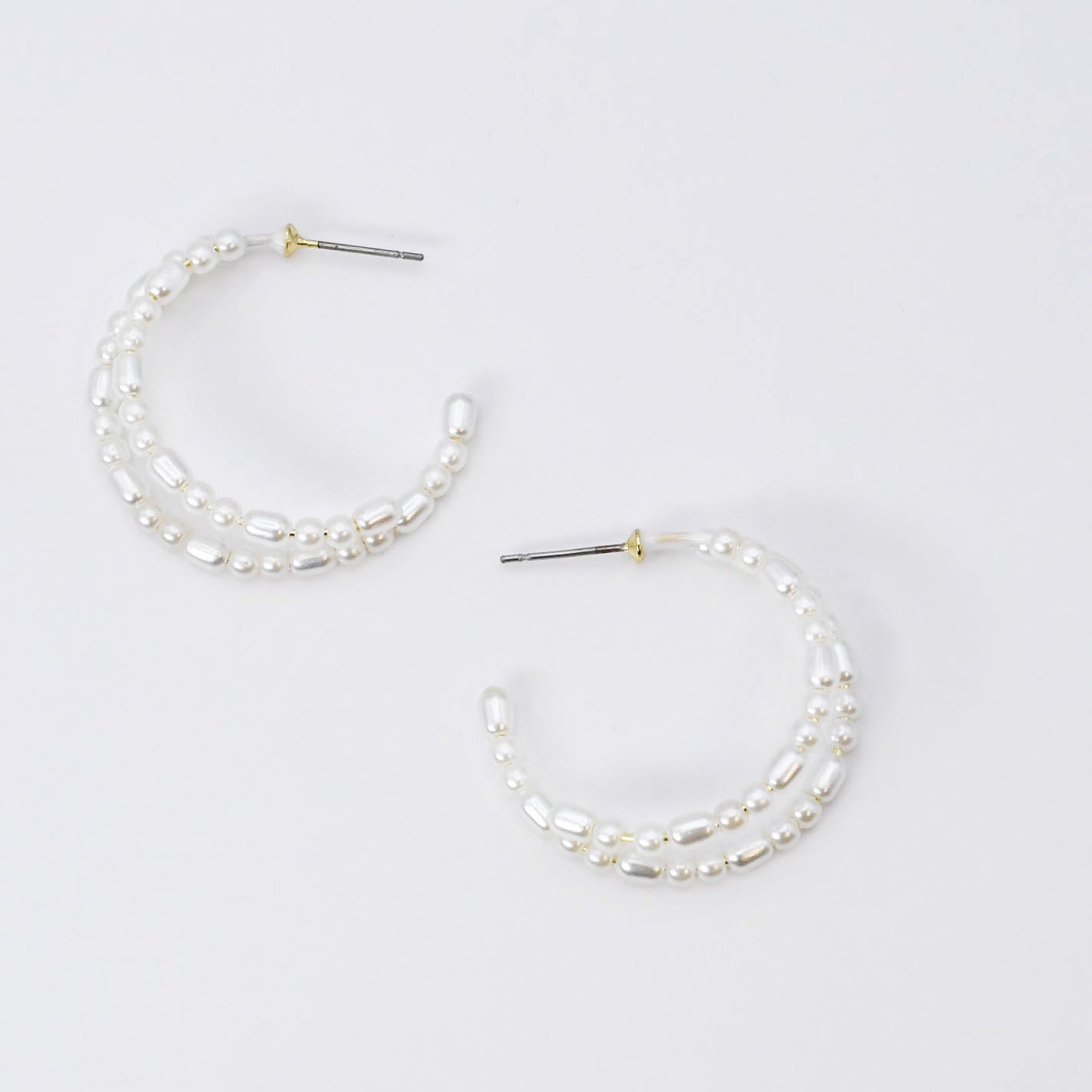 Double Halo Pearls Hoop