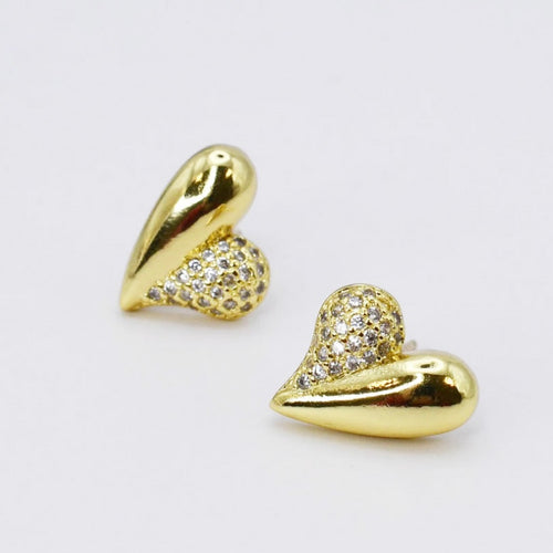 Rosy Heart Gold Stud E31