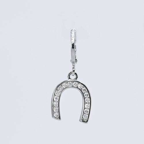 Glam Horseshoe Silver Charm