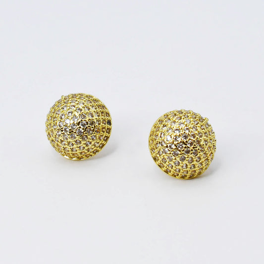 Gold Glitter Bead Stud