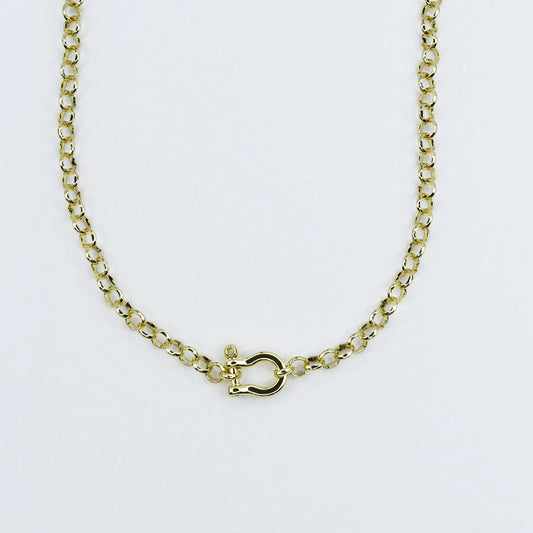 Golden Link Clasp Necklace
