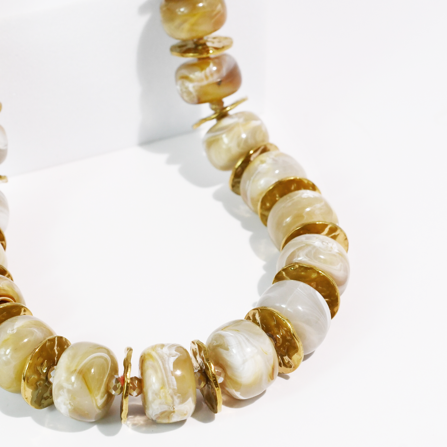 Golden Marble Necklace Waterproof