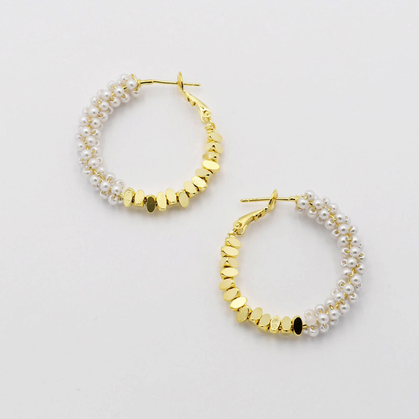 Half Pearly Hoop Gold