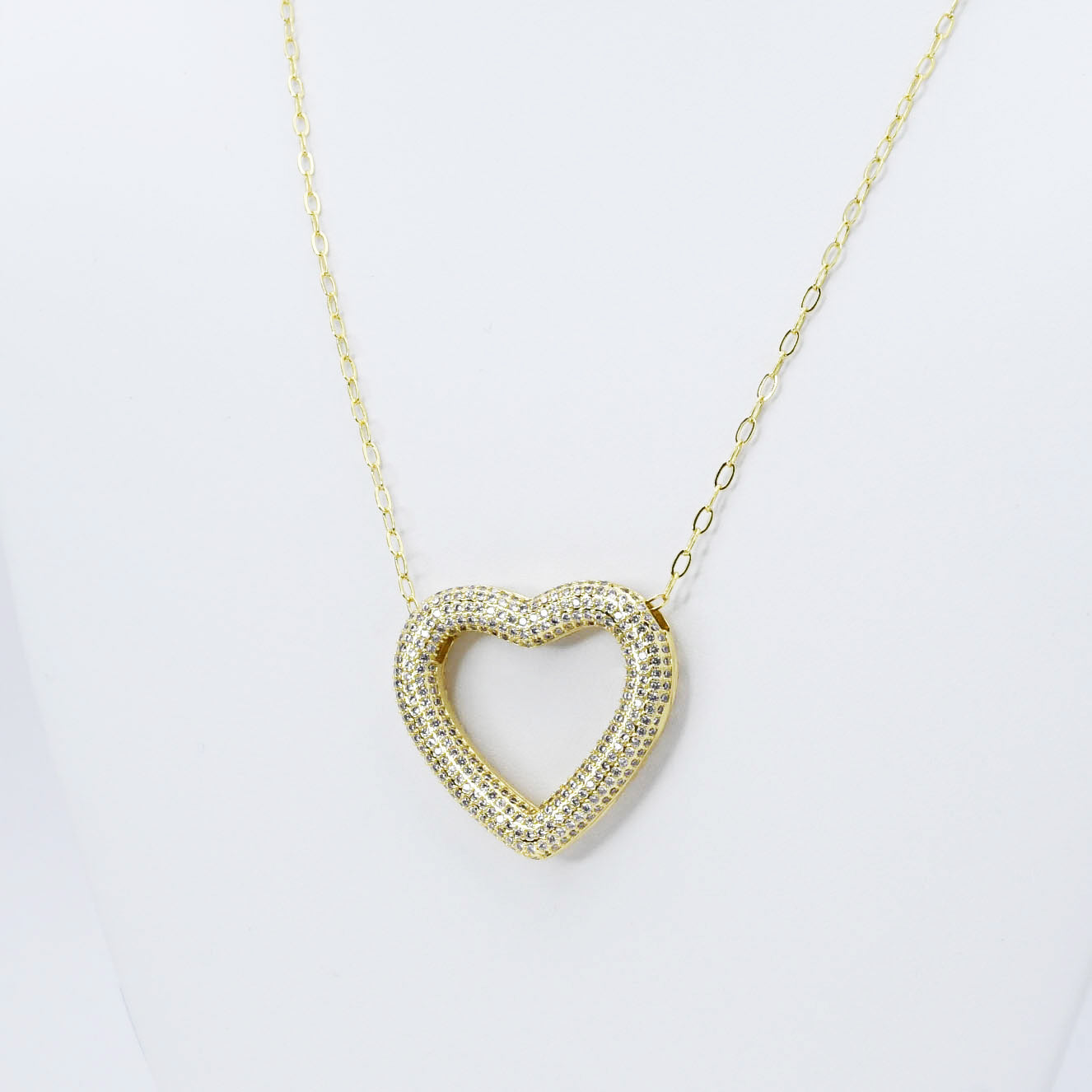 Heart Outline Gold Necklace