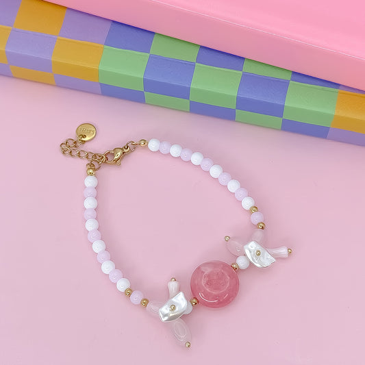 Rosy Glow Beaded Bracelet