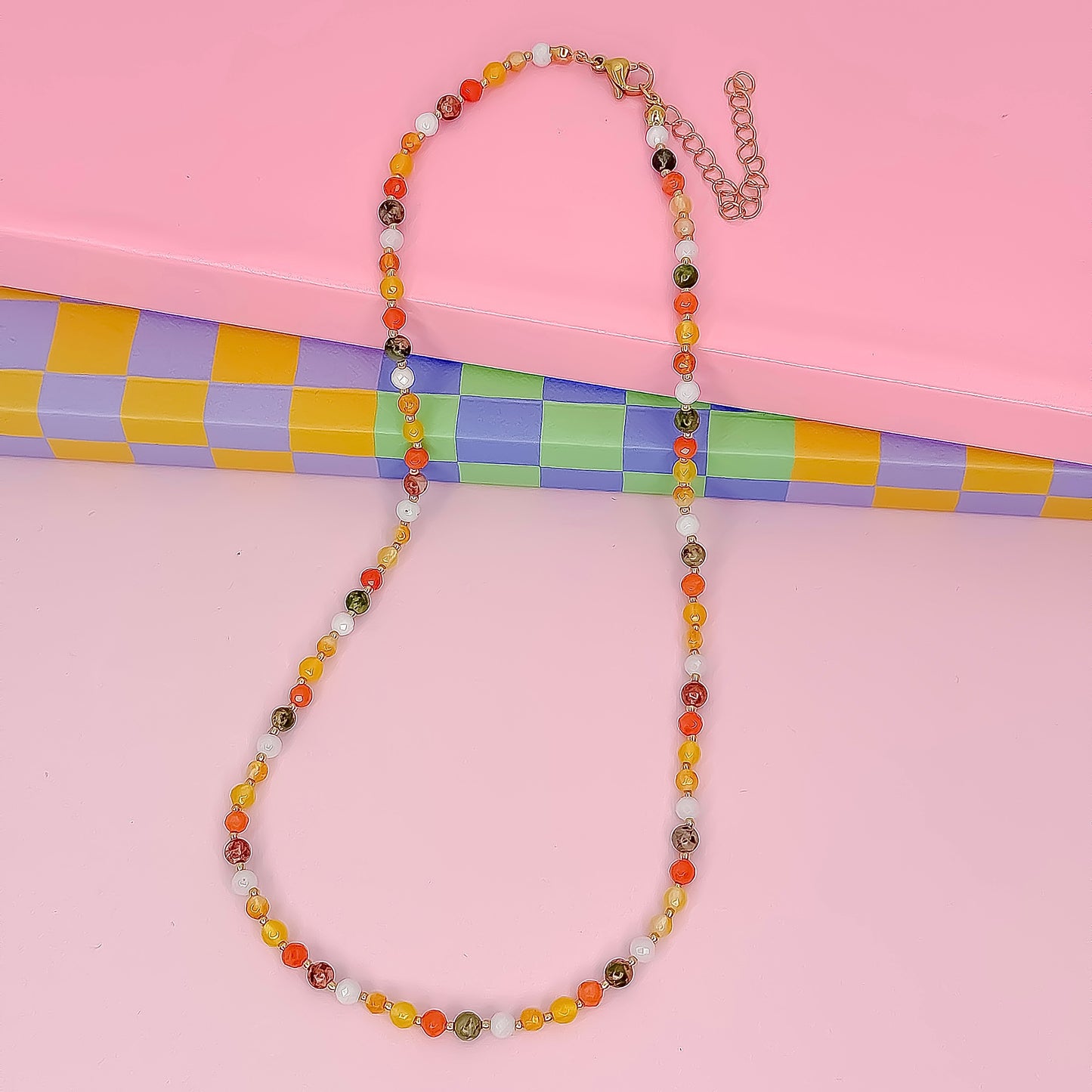 Candy Bead Dainty Gemstone Necklace