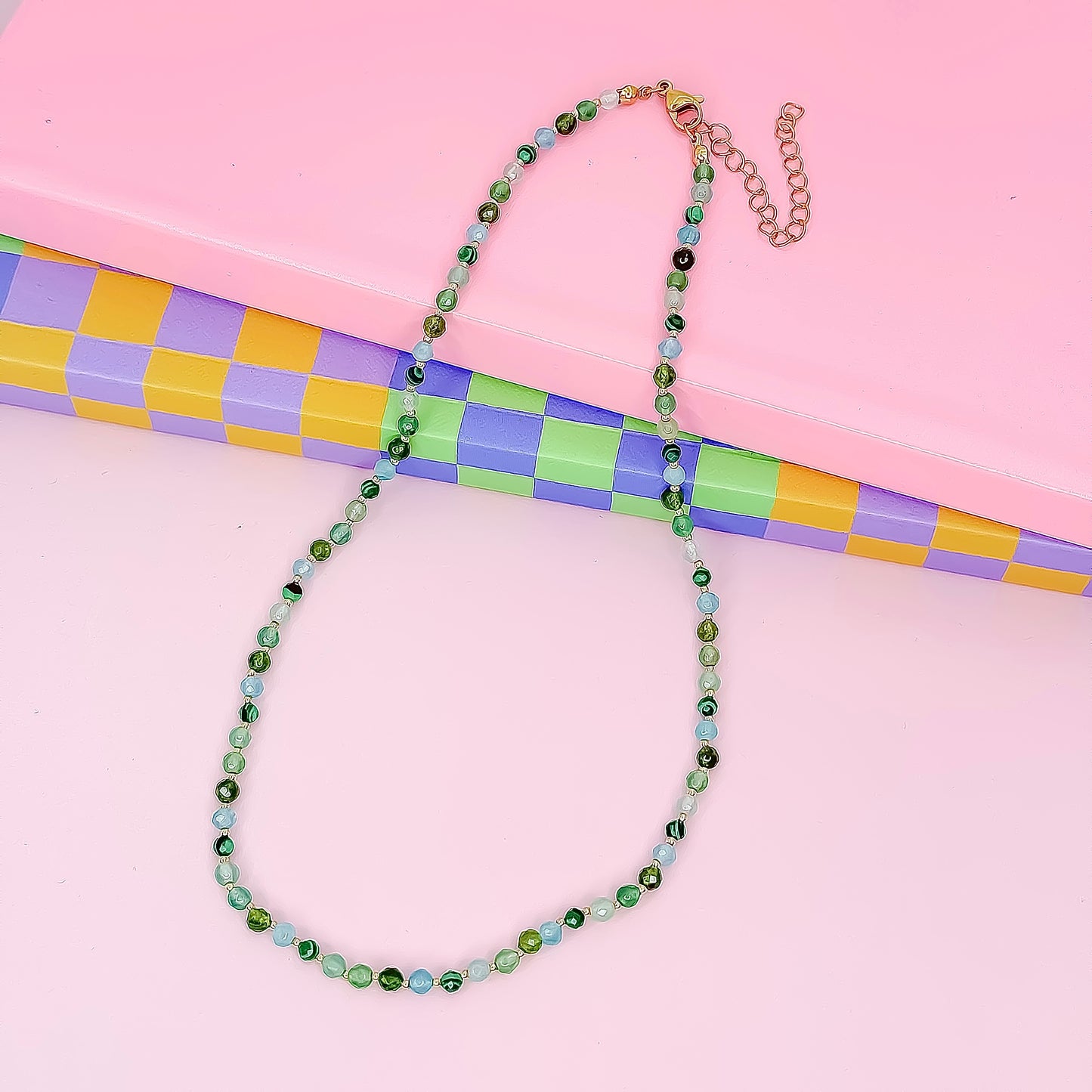 Candy Bead Dainty Gemstone Necklace