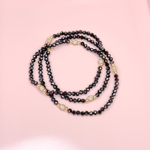 Black Glimmer Wrap Bracelet
