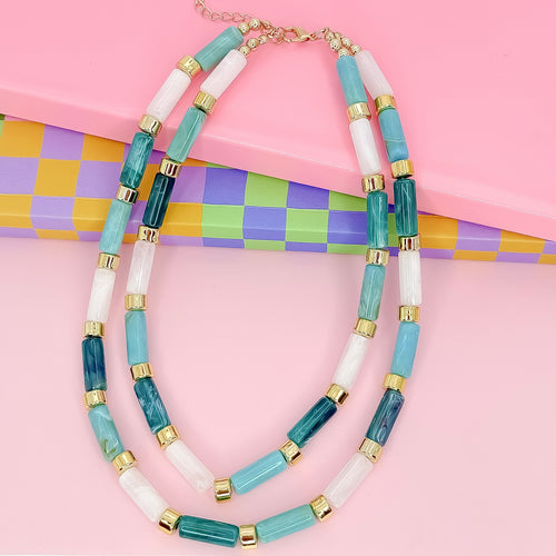 Aqua Candy Bar Chic Necklace
