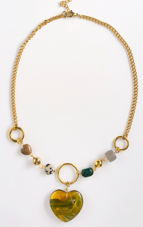 Golden Meadow Heart Necklace (Pre-order)