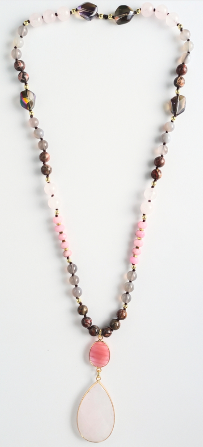 Rosé Bloom Pendant Necklace