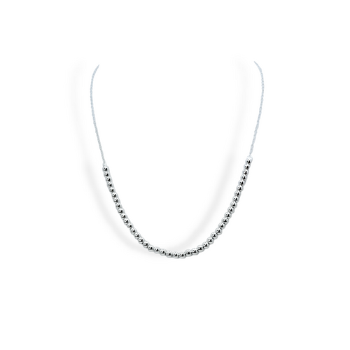 Dainty Silver Beads Necklace