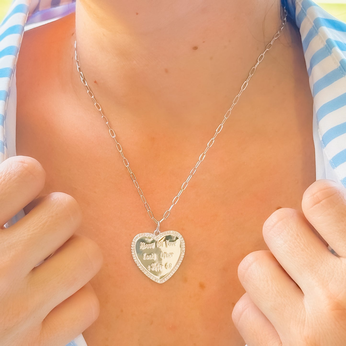 Love Each Other Silver Necklace