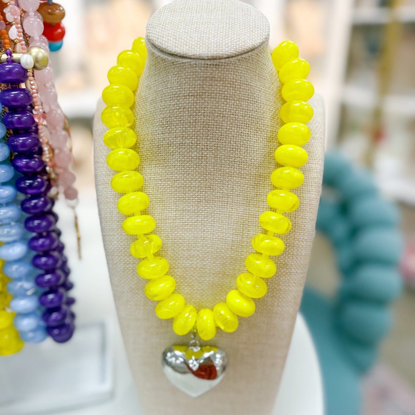 Sugar Bead and Big Love Necklace