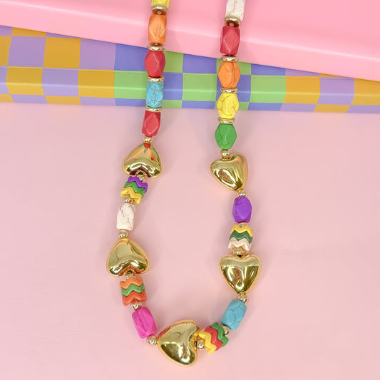 Heart Pop Gold Necklace