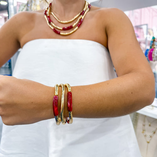 Triple the Glamour Layered Stretch Bracelet