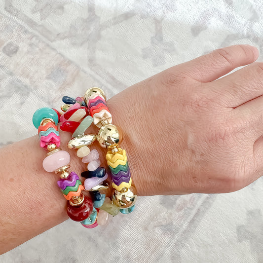 Life is Peachy Bracelet Stack