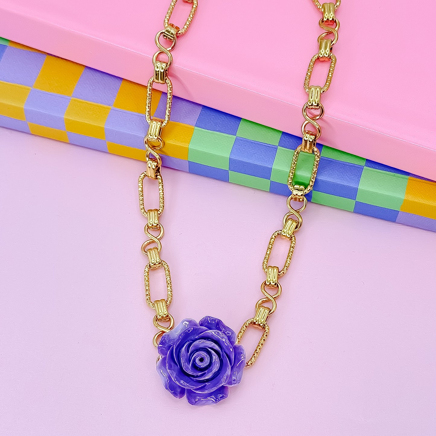 Violet Bloom Chain Necklace