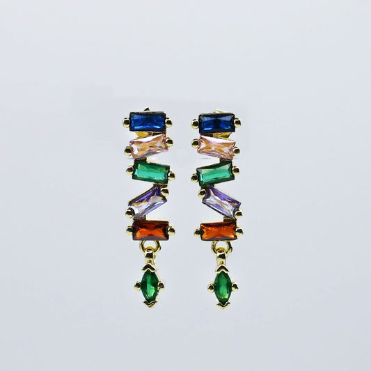 Jewel Drop Cascade Earrings