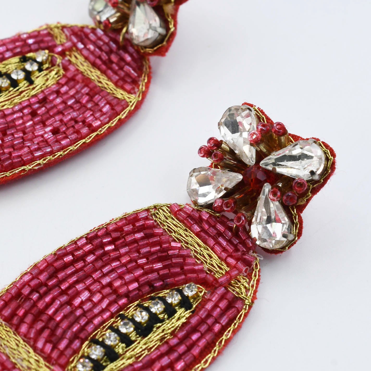 Light Red Football Earring S36