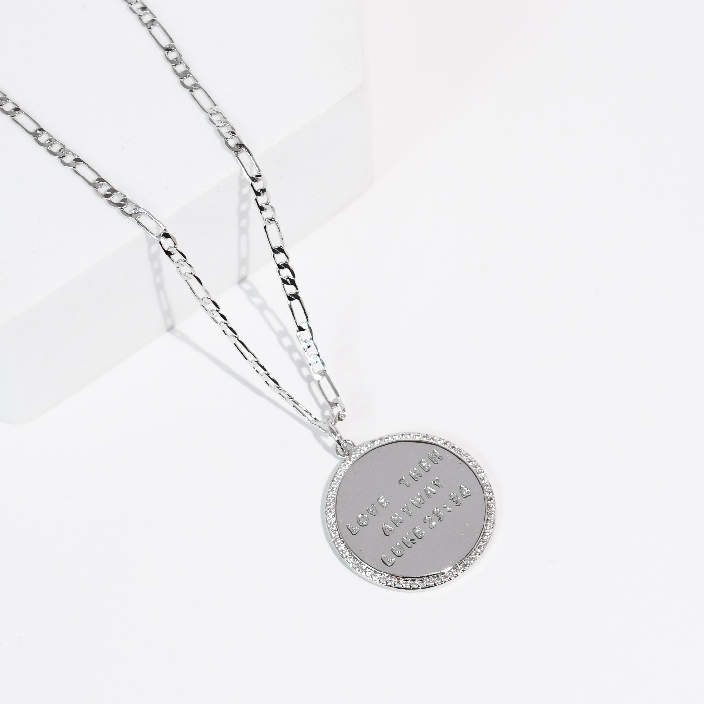 Luke 23:24 Silver Necklace