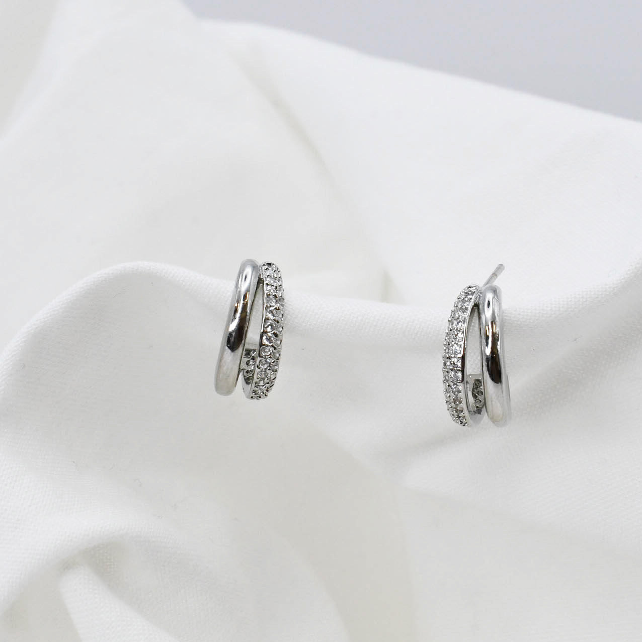 Mini Mirage Silver Hoop