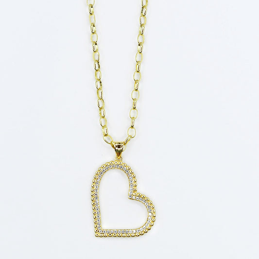 Open Heart Sparkle Pendant Necklace