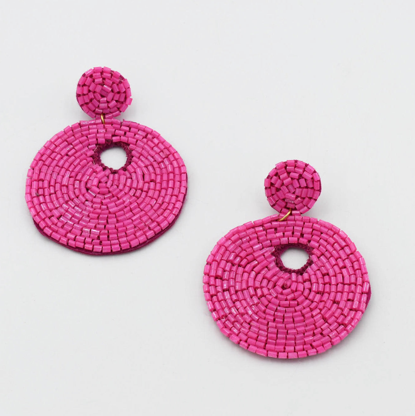 Pink Beaded Drop Disc