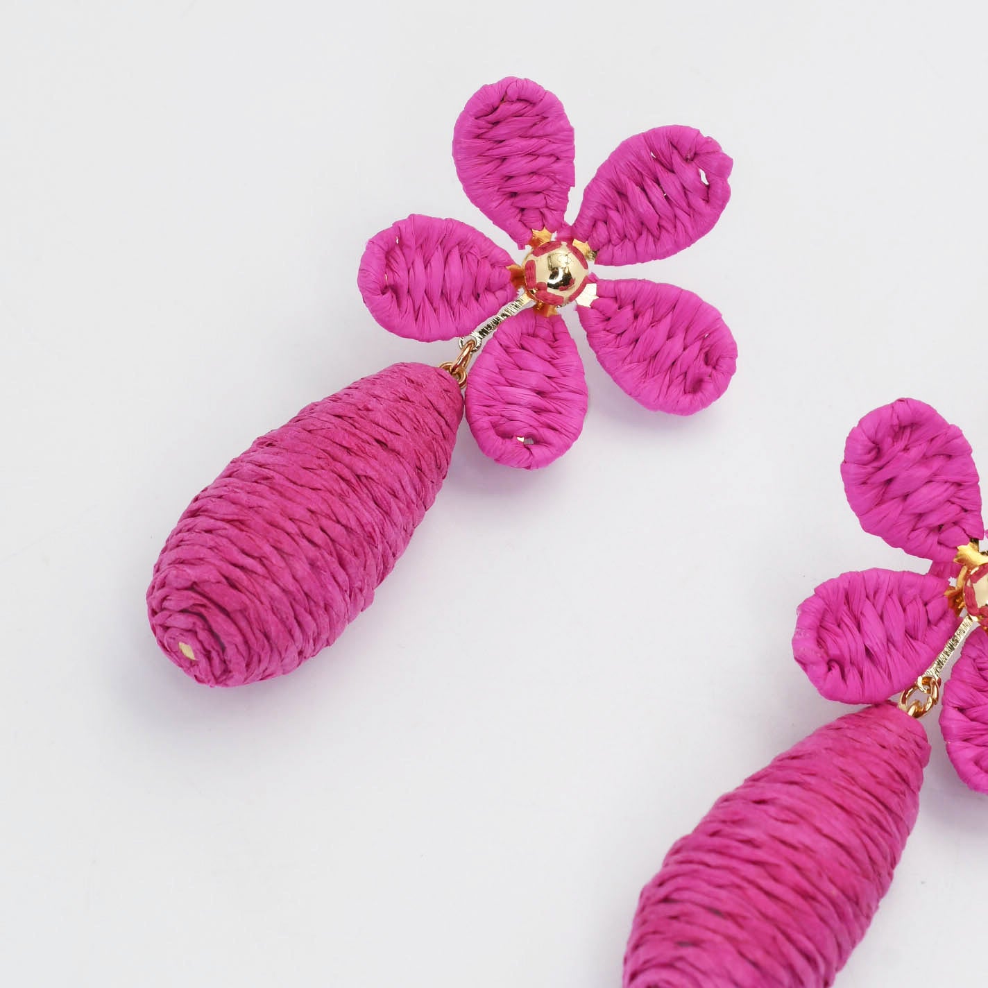 Pink Raffia Flower A42