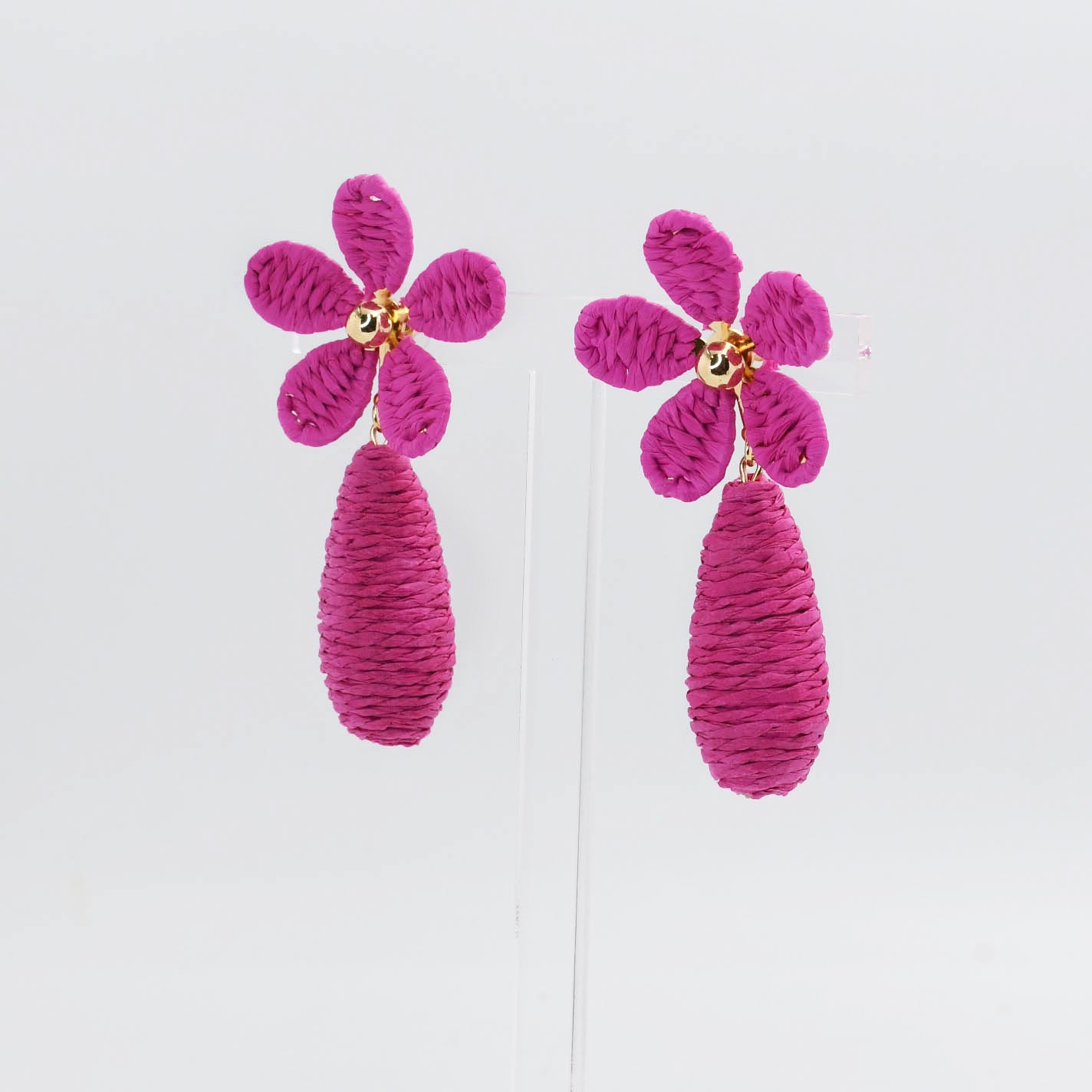 Pink Raffia Flower A42