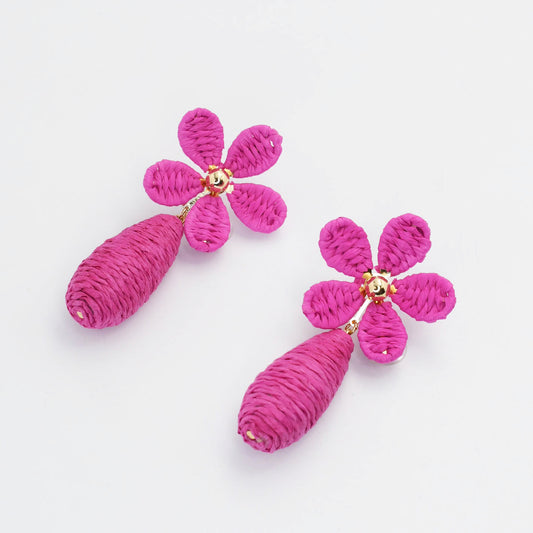 Pink Raffia Flower A42