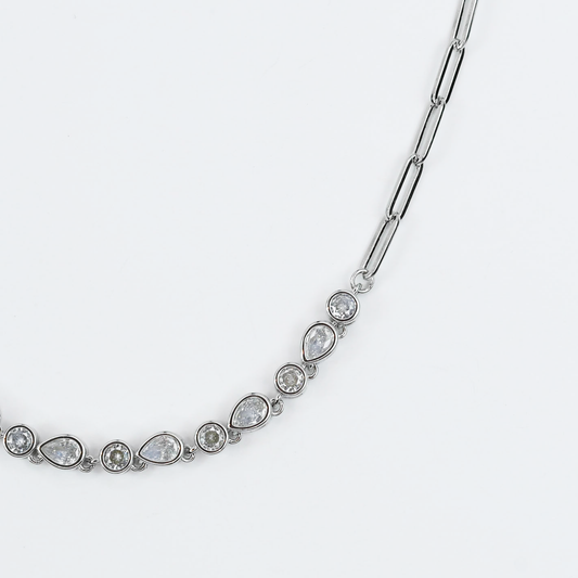 Radiance Drops Silver Necklace