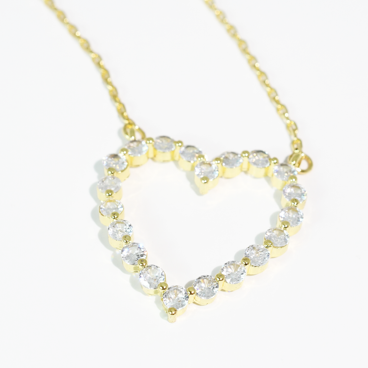 Sparkle Heart Gold Necklace