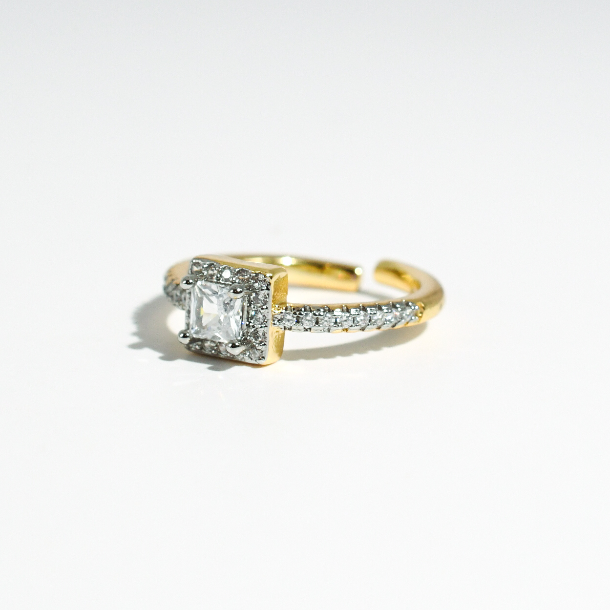 hypoallergenic ring, waterproof ring, tarnish free jewelry, boutique wholesale jewelry, dainty gold ring, gemstone statement ring, sparkly cubic zirconia ring, high quality jewelry gifts, elegant gold plated ring, trendy fashion ring, pastel gemstone ring