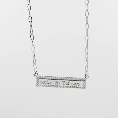 Silver Wait on the Lord Necklace