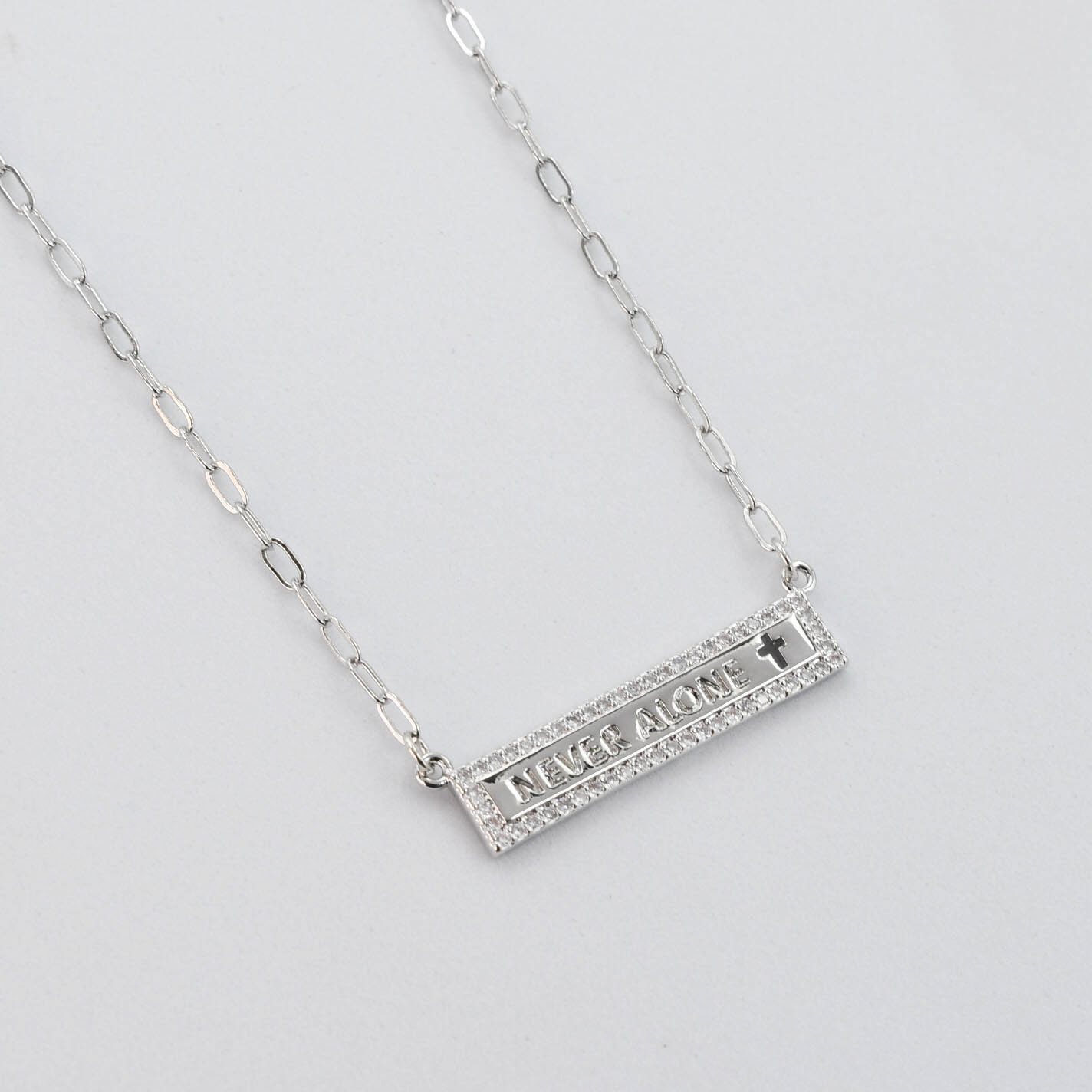 Never Alone Silver Necklace I-29